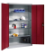Stahlschrank 8931-052 S10283 lichtgrau, rubinrot 120,0 x 50,0 x 195,0 cm, aufgebaut